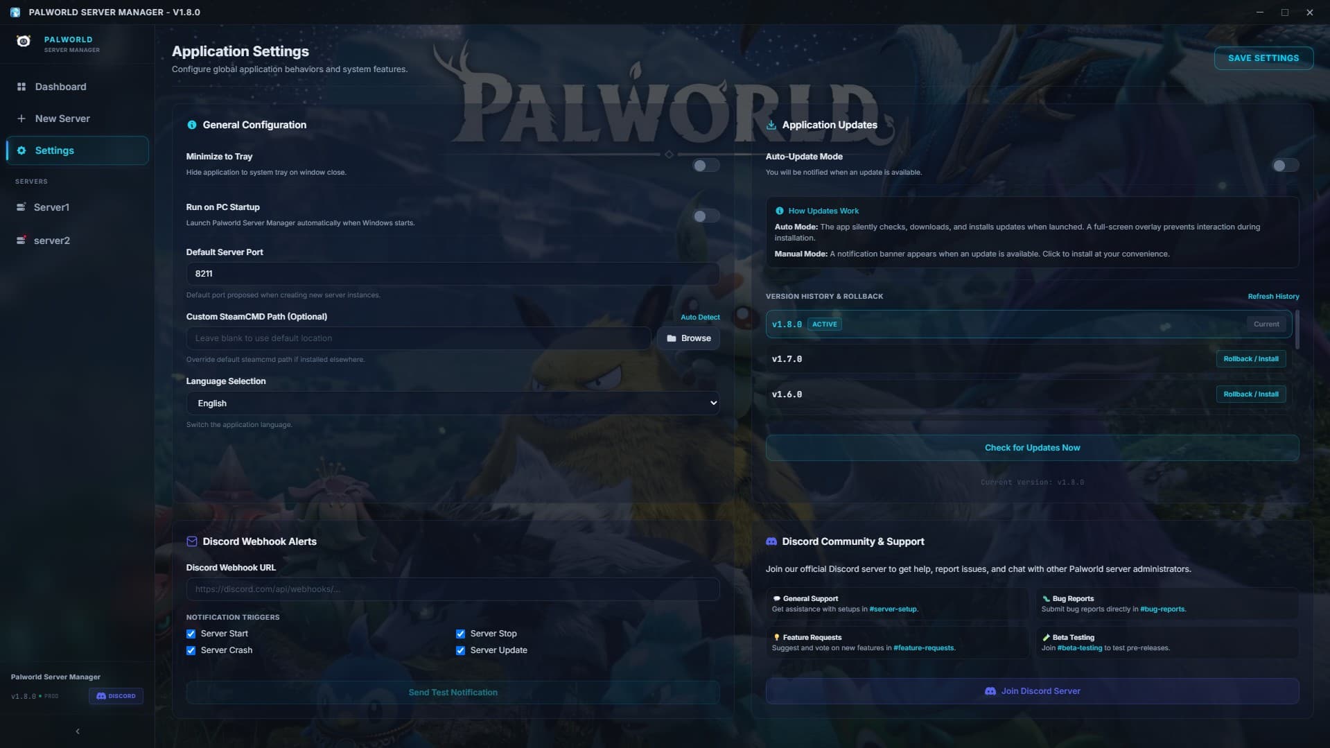 Palworld Server Manager Screenshot 3